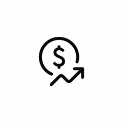 Dollar Price Rising Money Vector Icon Sign Symbol