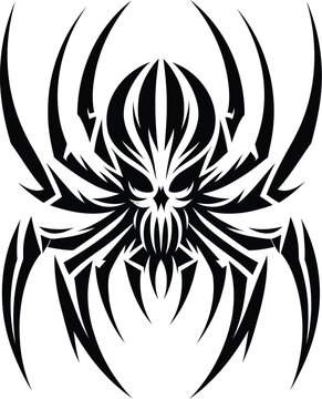 recommend clip art: modern tribal tattoo spider,, abstract line art of animals, minimalist contour. Vector