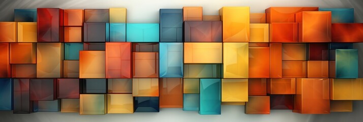 Abstract colors and geometric shapes on a wall - obrazy, fototapety, plakaty