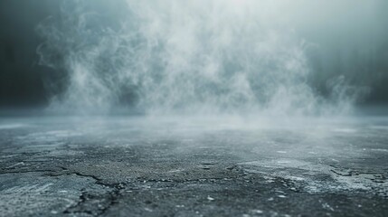Photograph of Smoke on a Cement Floor with Defocused Background