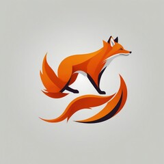 Obraz premium Flat fox vector logo design