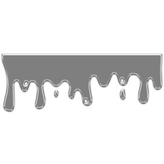 Chrome fluid shape. Abstract dripping liquid mercury metallic icon. Aluminum shape design element isolated on transparent background. Futuristic style