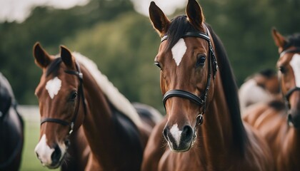 Fototapeta premium portrait of Thoroughbred Yearlings 