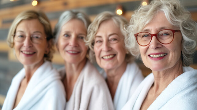 elderly women inside a spa bath.
