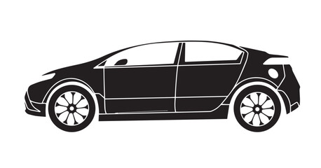 Liftback car silhouette side view