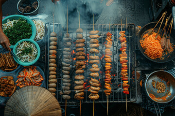 Experience the vibrant  street food scene from a top view. Explore the bustling markets filled with an array of delicious dishes sold right on the streets 