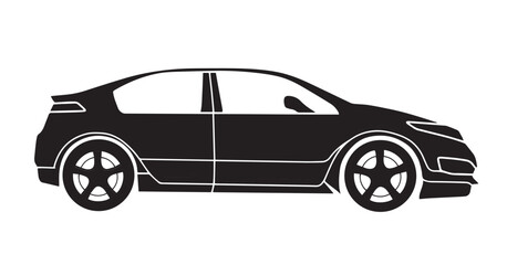 Liftback car silhouette side view