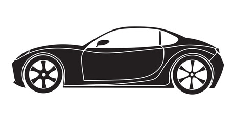 Fototapeta premium Sports car silhouette side view