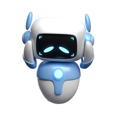 Variety of 3D Robot Expressions Illustration