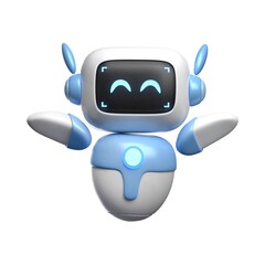 Variety of 3D Robot Expressions Illustration