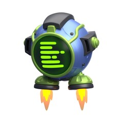 Variety of 3D Robot Expressions Illustration