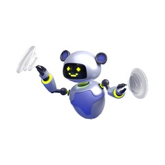 Variety of 3D Robot Expressions Illustration