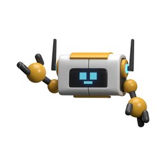 Variety of 3D Robot Expressions Illustration