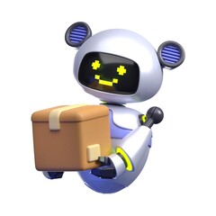 Variety of 3D Robot Expressions Illustration