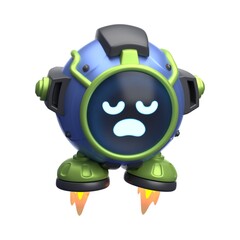 Variety of 3D Robot Expressions Illustration