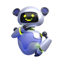 Variety of 3D Robot Expressions Illustration