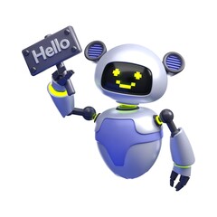 Variety of 3D Robot Expressions Illustration