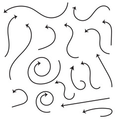 Elegant arrows set for business plan, presentation and education. Sign, Symbol, Hand drawn arrow collection. Doodle Vector Arrow Set.