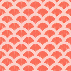 Seamless pattern with red scallops