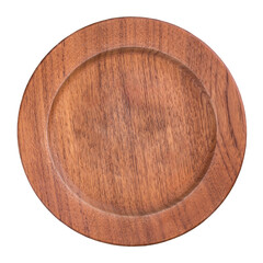 Empty wooden round plate