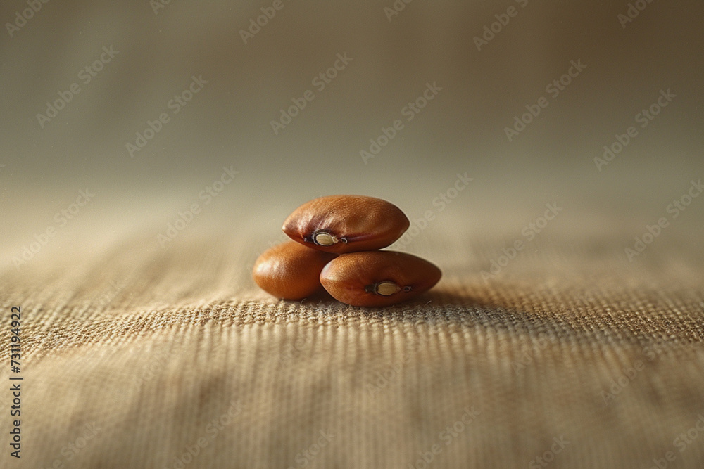 Aufkleber a minimalist scene with a handful of kidney beans arranged to resemble a minimalist landscape on a v