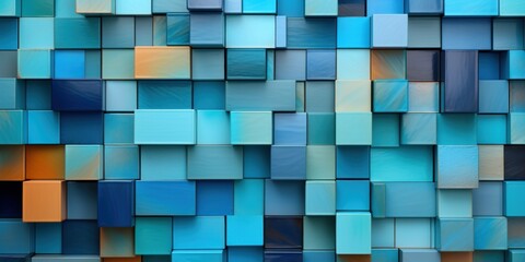 Abstract colors and geometric shapes on a walllight Turquoise, shaped canvas, Kodak Colorplus, colorful patchwork 