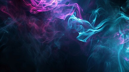Vibrant Abstract Smoke Patterns in a Dark Setting