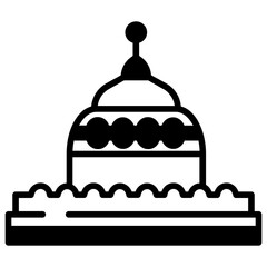 Palace stupa glyph and line vector illustration - obrazy, fototapety, plakaty