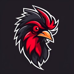 hand drawn rooster mascot logo  