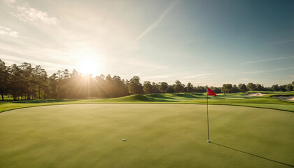 Fototapeta premium golf course in the morning