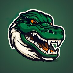 hand drawn alligator mascot logo 