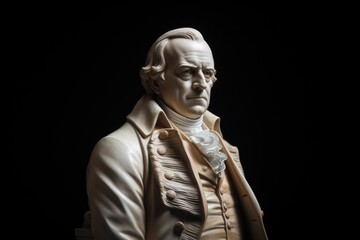 Roger Sherman statue. He was crucial figure in the Constitutional Convention representing Connecticut, embodying the founding principles of Colonial America.