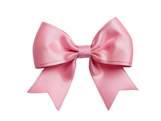 pink bow isolated on white, coquette.
