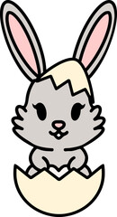 cute bunny in easter egg