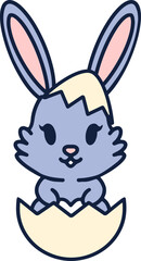 Naklejka premium cute bunny in easter egg