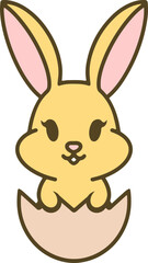 cute bunny in easter egg