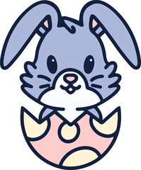 cute bunny in easter egg