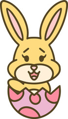 cute bunny in easter egg