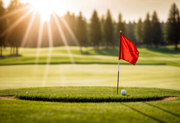 Obraz premium golf course with flag
