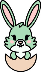 cute bunny in easter egg