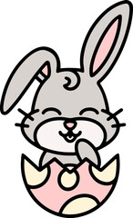 cute bunny in easter egg