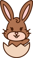cute bunny in easter egg