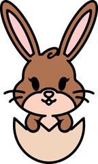 cute bunny in easter egg