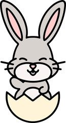 colorful easter bunny and easter egg