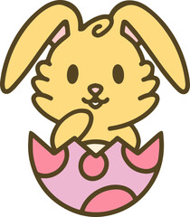 colorful easter bunny and easter egg