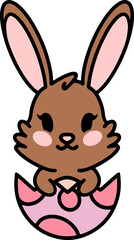 colorful easter bunny and easter egg