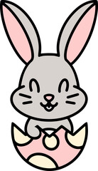 colorful easter bunny and easter egg