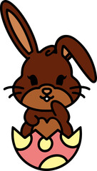 colorful easter bunny and easter egg