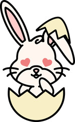 colorful easter bunny and easter egg