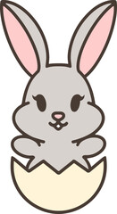 Obraz premium cute easter bunny in egg